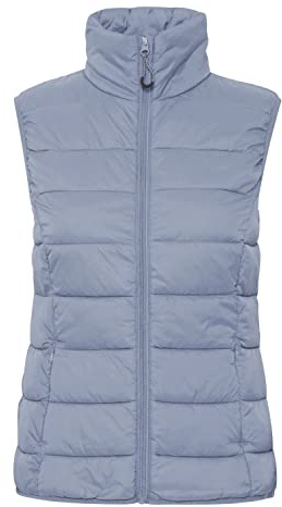 OXMO OXBena dam väst quiltad väst utomhus väst ståkrage lätt fodrad, Stonewash (173917), 38