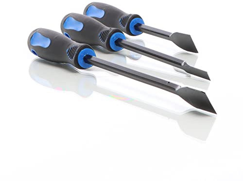 XPOtool Dichtungsschaber Set 3-teilig, Kfz Werkzeug Satz zum Entfernen von Dichtungen, Kleberesten, Vignetten, Plaketten usw., Flachschaber aus Stahl