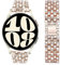 VISOOM Kompatibel mit Armband Galaxy Watch 7/6/5/4/FE,Edelstahl Metallarmband Metall Uhrenarmband Mit Diamant für Samsung Galaxy Watch 4 5 6 7 40mm 44mm/4 Classic 42mm 46mm/5 Pro 45mm,Roségold