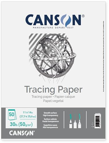 Canson Artist Series Tracing Pad Tape Binding, 50 Sheet, Art Supplies for Students & Professionals 9x12 inch
