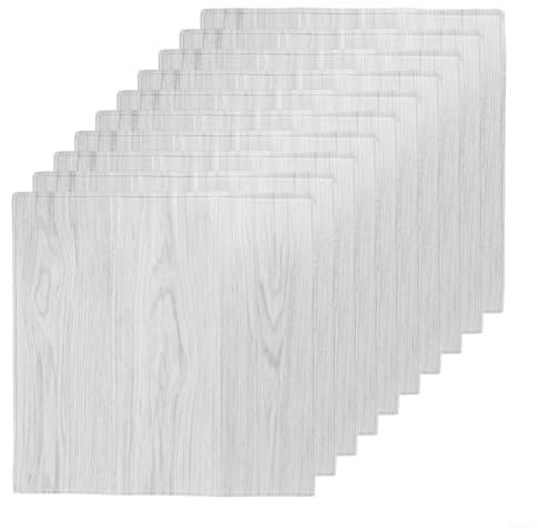 Besttoolifes 40 azulejos de roble blanco autoadhesivos, paneles de espuma impermeables de 35 x 35 cm, adhesivo de pared de grano de madera original