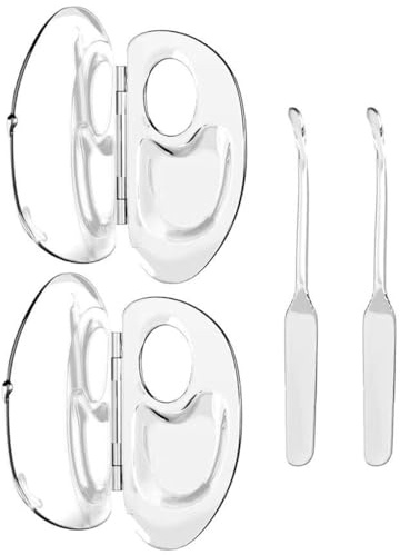 Palette Teint, 2pcs Plateau de Mélange de Maquillage, Palette de Maquillage Portable, Palette Acrylique Transparente, Palette de Maquillage Transparente et Spatules