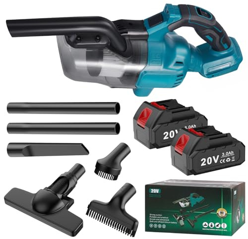 blayram Akku Handstaubsauger für Makita 18V Batterie, 16000Pa 4-in-1 Akku Staubsauger mit 2X 3000mAh, 4 Bürstenkopf für Teppich, Hartboden, Möbel, Auto