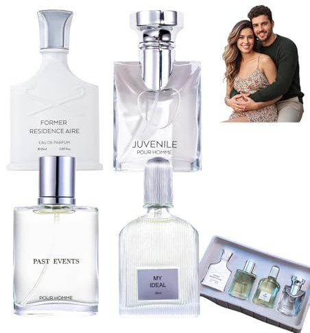 4PCS Perfume for Men, Men's Fragrance Gift Set, Long-Lasting Body Spray with Natural Fresh Scent, Mens Perfume & Body Spray Set,Hair and Bodies Perfume Sprays, Gifts for Men, Mens Fragrances