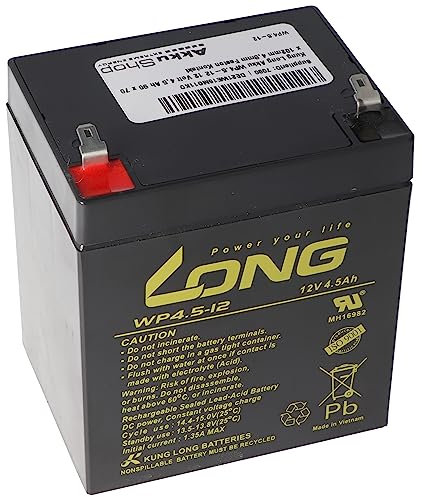 AkkuShop Set-Artikel Kung Long Akku WP4.5-12 12 Volt 4,5 Ah 90 x 70 x 102mm 4,8mm Faston Kontakt