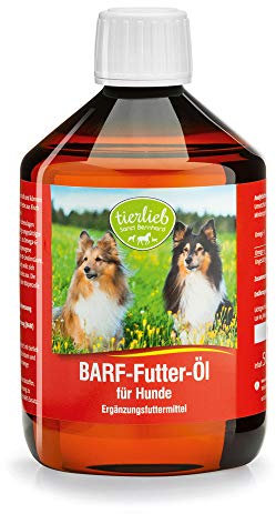 tierlieb Sanct Bernhard BARF Futteröl für Hunde mit alpha-Linolensäure, EPA, DHA, Vitamin E, Inhalt 500 ml