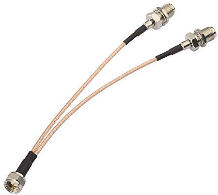 Superbat F Typ Splitter Kabel 15 cm F-Stecker auf F-Dual Buchse 50 Ohm Koaxial Splitter Kabel V Typ TV Splitter Kabel Satelliten Verlängerungkabel 1 Stück