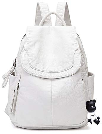 BUKESIYI Donna Borsa Zaino Elegante Zainetto Borse a Tracolla Zaini Antifurto Zainetti 2024 PU Pelle IT78179 Bianco Perla