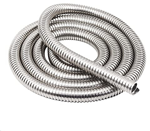 Kabelhylsa, kabelskydd 1 st 1 meter lång längd rostfritt stål 304 metallrör gängad slangkabel flexibel rörhylsa skyddsslang (innerdiameter: ID 12 mm x 1 m)