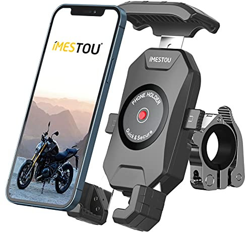 iMESTOU Fahrrad Handyhalterung Motorrad Handy Halterung 360°Drehbar mit Aluminium Halterung Basis Werkzeugfreie Installation Universal für 4,0-7,0 Zoll Smartphones