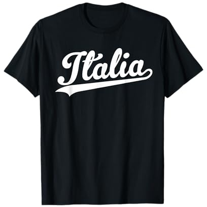 Italia Baseball Jersey Atletico Sport Stile Vintage Script Maglietta