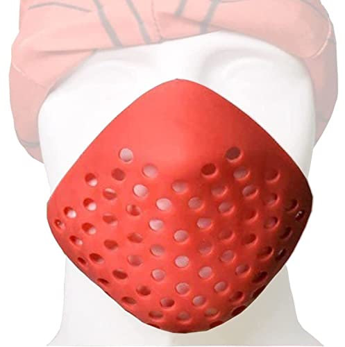 3D Mask Inner Bracket for Comfortable Wearing - Internal Support Holder Frame for Balaclavas - Silicone Face Shell for Cosplay - Lower Half Face Protective Mask for Airsoft/Paintball/BB Gun (Red)