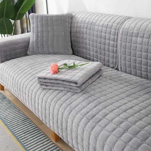Samt Sofabezug 1 2 3 4 Sitzer Sofaschoner rutschfest L Form Sofaüberwurf, Couch Bezug Ecksofa, Sofa Überzug Couchbezug U Form,Pets Dog Sofa Überwurf Sofaschutz Überwurfdecke,G-30x50cmpillowcase