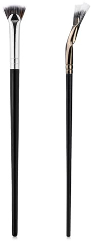 2Pcs Folding Angle Scalloped Lash Brush Multifunctional Fan Shaped Lashes Wand New Angled Eyelash Brush Separator Mascara Brushes Makeup Tool for Upper Lower Eyelash lifted Eye Shadow Eyebrow