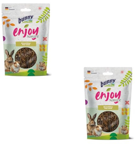 Bunny EnjoyNature - Maderas de pera | Paquete doble | 2 x 100 g | Alimento individual para conejos enanos y otros roedores | Ocupación natural e intensa para roedores