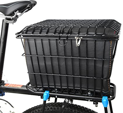 Cykelkorg, universell cykelkorg med förvaringsväska, korg, för bakre bagagehållare, för män och kvinnor, cykeltillbehör