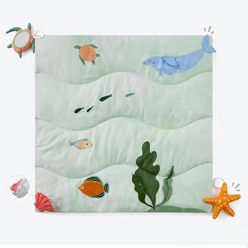 Spirich 9-in-1 Tummy Time Mat, Soft Sensory Mat for Infants, Baby Play Gym Mat, Newborn Essentials Shower Gift