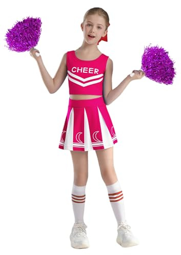 Mufeng Costume Cheerleadering Bambina Ragazza Crop Top e Mini Gonna Uniforme da Cheer-leader Vestito per Carnevale Halloween o Evento Sportive Scuola e Feste