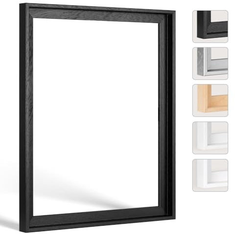 Bildershop-24 Schattenfugenrahmen Hamburg für Leinwände und Keilrahmen 40x50cm Schwarz (matt lackiert)