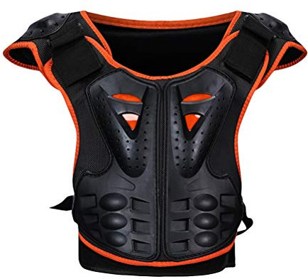 ZhuiKun Bambini Gilet Protettivo per Moto Protezione del Torace Proteggi la Schiena Gilet di Protezione Sci Giacca Protettiv (Arancione Nero, L)