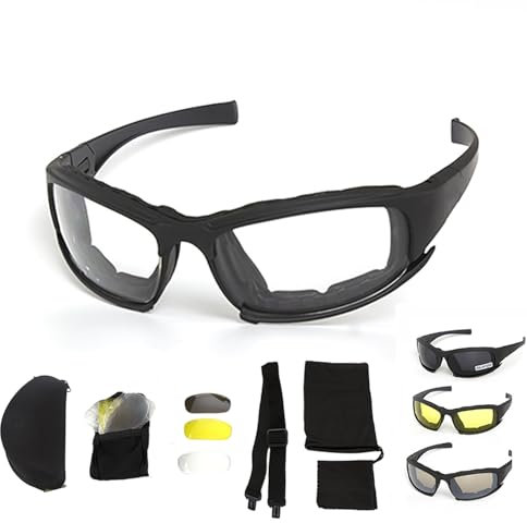 SANON Polarisierte Brille für Radfahren, Polarisierte Brille mit winddichte Schaumstoffpolsterung, Polarisierte Brille mit Ersatzlinsen, Stirnband und Etui zum Radfahren und Angeln
