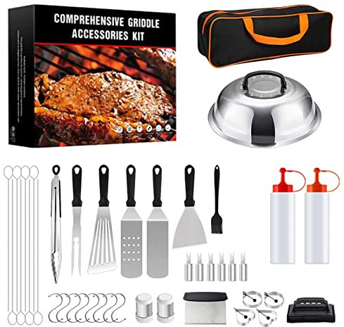 Juego de Utensilios para Barbacoa de 42 Piezas,Utensilios Barbacoa de Acero Inoxidable Profesionales Accesorios Barbacoas con Bolsa de Transporte,Herramientas Parrilla Barbacoa para Camping Exterior