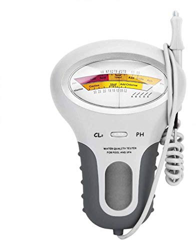 JMORCO Tester di qualità dell'Acqua Misuratore di PH Tester di Cloro Rilevatore d'Acqua per Piscina Senza Batteria Bianco