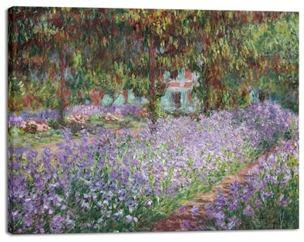 Wieco Art Canvas Print Wall Art Irises in Monet's Garden,1900 by Claude Monet Impressionism Art Print Picture Artwork for Living Room Bedroom Home Kitchen Decorations