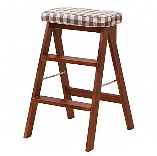ALDDPWE Sgabello Pieghevole Semplice Scala a pioli in Legno massello Sedia Portatile per Scale Multifunzionale per la casa Biblioteca Sgabello carico Massimo 100 kg/42x48x64 cm (#2) Keep it in Mind