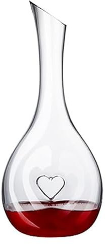 HFLDMA Decanter per Vino Rosso da 1000 ml, Decanter rapido per la casa, Vaso per Vino Rosso, Vaso per Vino in Vetro Tipo Amore per Utensili da Vino per ristoranti Occidentali dell'hotel Aeratore