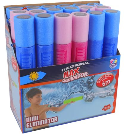 Happy People - Pack de 18 Pompes À Eau - Jeu de Plein Air - 17083DYPA - Couleur Aléatoire - Mousse - 33 cm - Jouet Enfant - Jeu de Plage - Piscine - Arroser - Jardin - Jouet Été - À Partir de 3 Ans