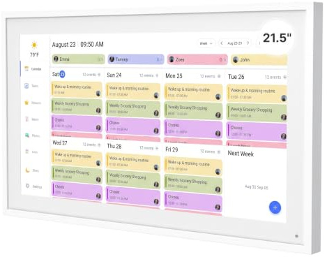 21.5 Inch Smart Digital Calendar, Wall Electronic Calendar, 1920 * 1080 IPS Full HD Touch Screen Display for Family Meal Planner Support - Streamline Household Organization, Gifts for Women, Mom