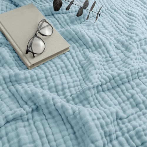 Giltpeak Montivo Moussline Couverture, Couverture en Coton Moussline d'été, Super Douce Légère Couverture en Moussline pour Enfants et Adultes en TROIS Tailles comme Couverture Douillette, Lit