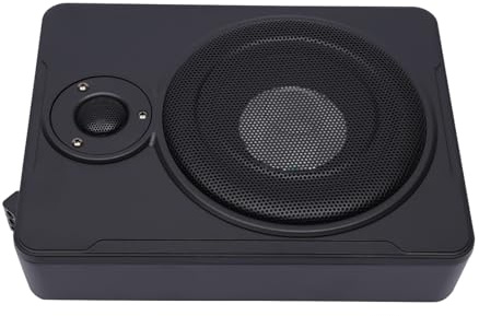Mejiaren Bil subwoofer, under säte subwoofer, smal bilsubwoofers-hölje, svart, 200 W, lämplig för de flesta fordonsmodeller