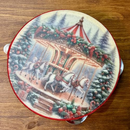 Tamburello Natalizio – 3 Pezzi - Decorazione di natale – Idea Regalo Originale per Natale. Addobbo per Casa e Albero Idea regalo Natale. Diametro 10/14 cm.