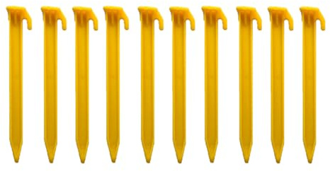 Xinsheinelry 10 pièces Piquet d ' auvent en Plastique Piquet de Tente Ancres Piquet de Cour Piquet de Camping en Plein air pour Fixations bâches de Tente auvents campings avec Corde réfléchissante