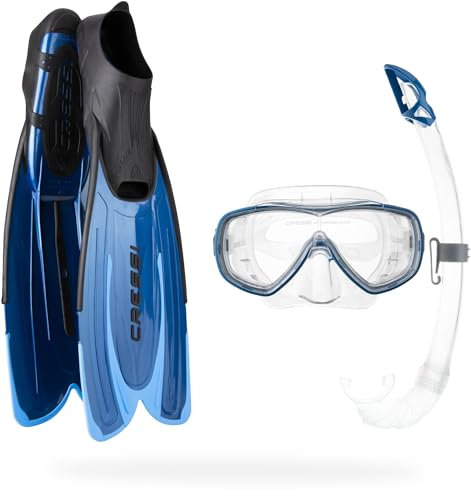 Cressi Agua Bag Conjunto de Snorkeling, Azul, 45/46