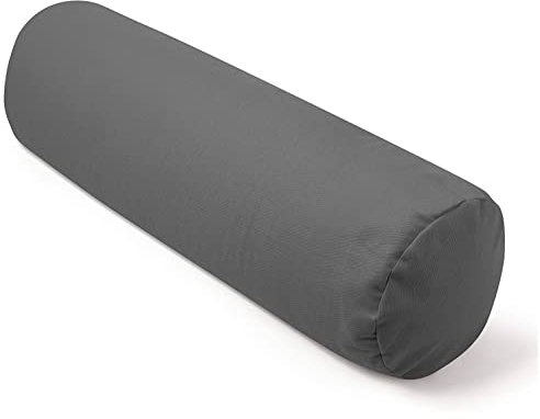 Present Mind Bolster Yoga Rond - Coussin de Méditation - Coussin Méditation - Fabriqué dans l’UE - Housse Lavable - Coussin Yoga 100% Naturel - Couleur : Gris - Diamètre : 20 cm