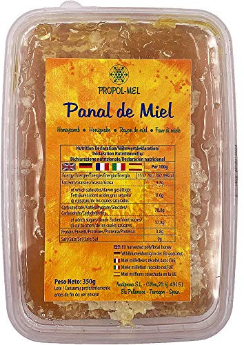 Panal de miel x 350 g - Miel panal de Mil Flores con aroma floral, cosechada en UE. Miel en panal, mejora las defensas, propiedades antivirales.
