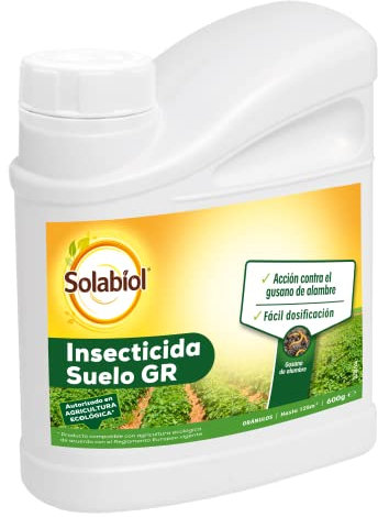 Solabiol Insecticida Suelo para huerto. Apto para Agricultura ecológica. Control de plagas en Cultivos hortícolas, gris