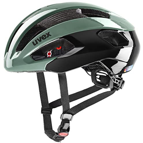 uvex rise - sicherer -Helm für Damen und Herren - individuelle Größenanpassung - optimierte Belüftung - moss green-black - 52-56 cm