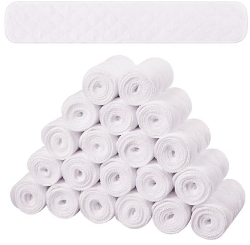 SATINIOR 20 Pezzi Fodere Antisudore per Reggiseno da Donna Fascia Banda Sottoseno in Cotone a 3 Strati 18 x 3 Pollici (Bianco)