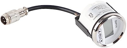 Akozon Depth Finder, Depth Sounder Waterproof Dash Depth Finder Transducer with White Backlight for Yachts Boats