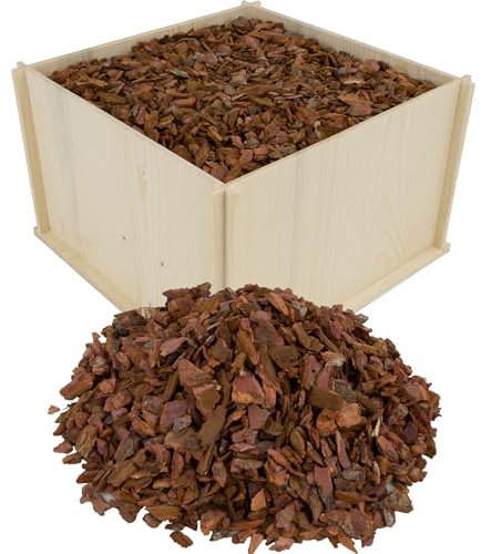 delegn Corteccia di Larice Naturale, Pezzatura Piccola, Confezione da 10 Litri per Pacciamature, Decorazioni e Giardini (1 Scatola - 10LT)