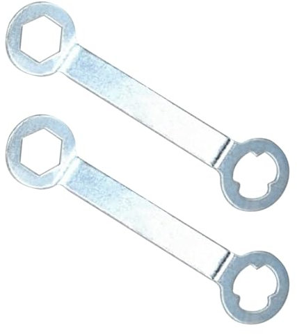 FYHJNC Fußballschuh-Schraubenschlüssel aus Metall, 2 Stück, Stahlschienen-Spikes, Ersatzwerkzeug für M5-Fußballschuhe, Fußball und Rugby-Schuhe (Silber)