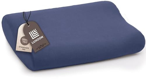 Luxoon Kissenbezug für Gesundheitskissen – 95% Baumwolle / 5% Elasthan, Atmungsaktiv und Hautfreundlich, Waschbar, Für Komfort und Hygiene 1er Pack 30-45 x 50-65 cm, Marine blau