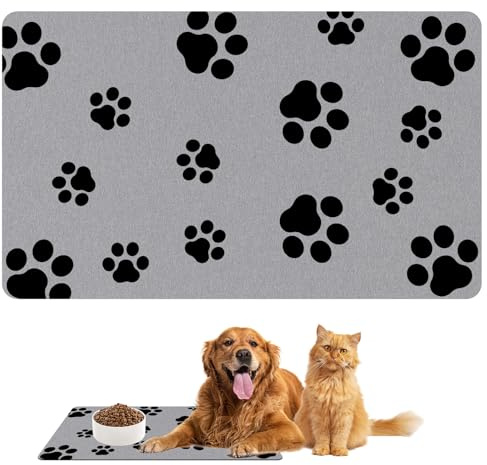 Tappetino Ciotole Cane, 30x50 cm Super Assorbente Tappetini Gatto Ciotole