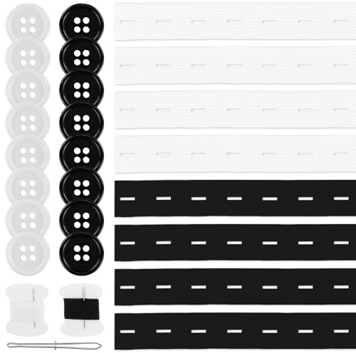 27 stycken byxjusterare, elastiskt set, justerbart elastiskt midjeband för sömnad, byxor snäva gör byxjusteringar med gängverktyg, minskar elastiska byxor