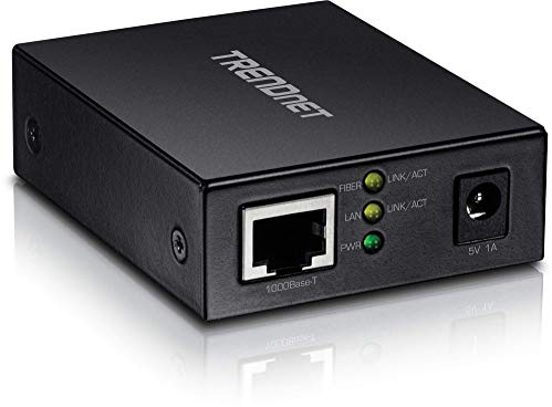 TRENDnet 1000Base-T to SFP Fiber Media Converter, Compact Design, 1000Base-T RJ-45 Port, 1000Base-SX/Lx SFP Slot, Mini Gbic, Multimode, Single-Mode, Full-Duplex Mode, Dual Speed SFP, TFC-GSFP