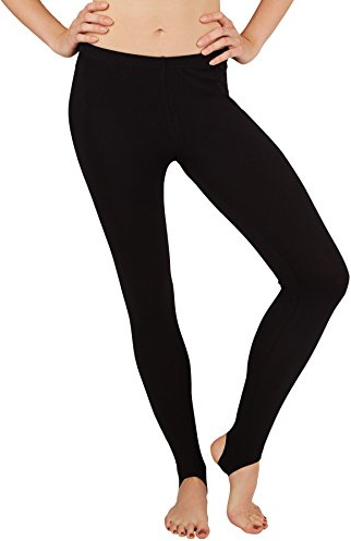 dressforfun Damen Leggins mit Steg | Idealer Begleiter bei Ballett, Tanz, Sport und Gymnastik | Diverse Farben (XXL | Schwarz | Nr. 301314)